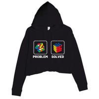 Competitive Puzzle Cube Problem Solved Speed Cubing  Crop Fleece Hoodie