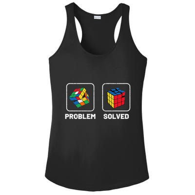 Competitive Puzzle Cube Problem Solved Speed Cubing  Ladies PosiCharge Competitor Racerback Tank