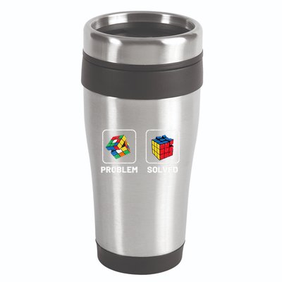 Competitive Puzzle Cube Problem Solved Speed Cubing  16oz Travel Tumbler