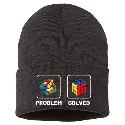 Competitive Puzzle Cube Problem Solved Speed Cubing  Sustainable Knit Beanie