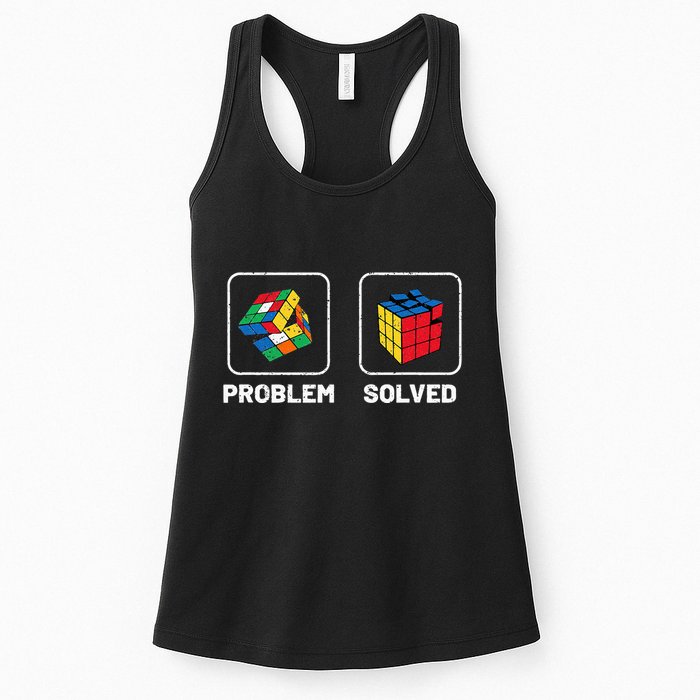 Competitive Puzzle Cube Problem Solved Speed Cubing  Womens Tank Top