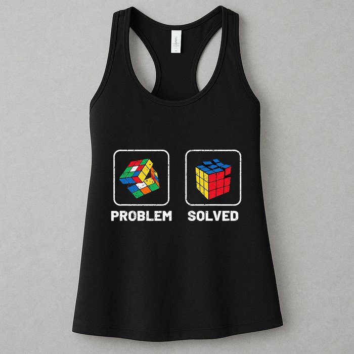 Competitive Puzzle Cube Problem Solved Speed Cubing  Womens Tank Top