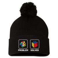 Competitive Puzzle Cube Problem Solved Speed Cubing  Pom Pom 12in Knit Beanie