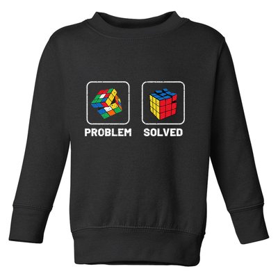 Competitive Puzzle Cube Problem Solved Speed Cubing  Toddler Sweatshirt