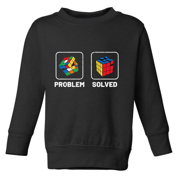 Competitive Puzzle Cube Problem Solved Speed Cubing  Toddler Sweatshirt