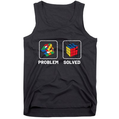 Competitive Puzzle Cube Problem Solved Speed Cubing  Tank Top