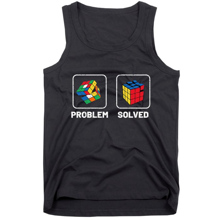 Competitive Puzzle Cube Problem Solved Speed Cubing  Tank Top