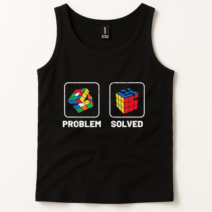 Competitive Puzzle Cube Problem Solved Speed Cubing  Tank Top