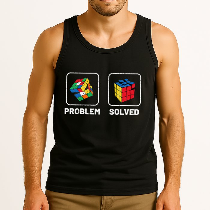 Competitive Puzzle Cube Problem Solved Speed Cubing  Tank Top