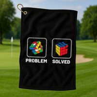 Competitive Puzzle Cube Problem Solved Speed Cubing  Golf Towel