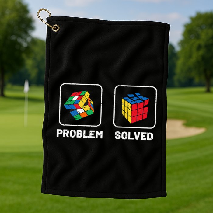 Competitive Puzzle Cube Problem Solved Speed Cubing  Golf Towel