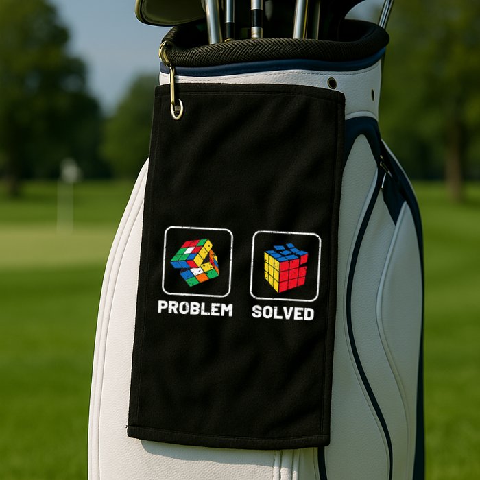 Competitive Puzzle Cube Problem Solved Speed Cubing  Golf Towel