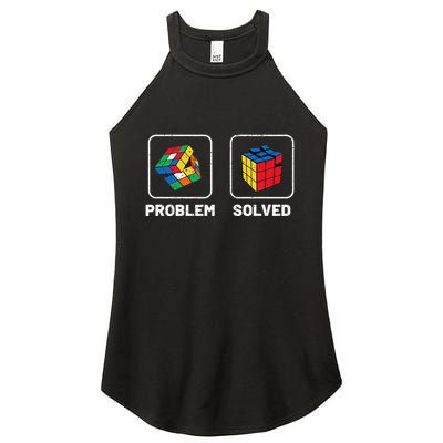 Competitive Puzzle Cube Problem Solved Speed Cubing  Women's Perfect Tri Rocker Tank