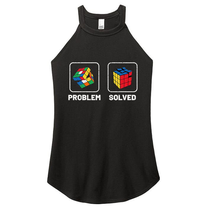 Competitive Puzzle Cube Problem Solved Speed Cubing  Women's Perfect Tri Rocker Tank