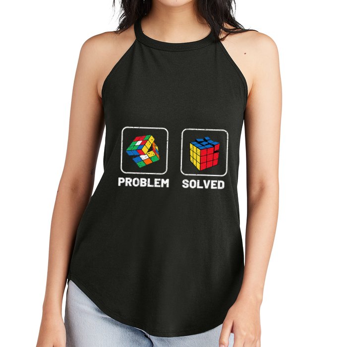 Competitive Puzzle Cube Problem Solved Speed Cubing  Women's Perfect Tri Rocker Tank