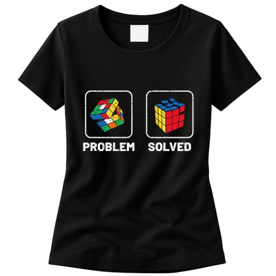 Competitive Puzzle Cube Problem Solved Speed Cubing  Womens T-Shirt