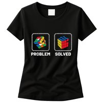 Competitive Puzzle Cube Problem Solved Speed Cubing  Womens T-Shirt