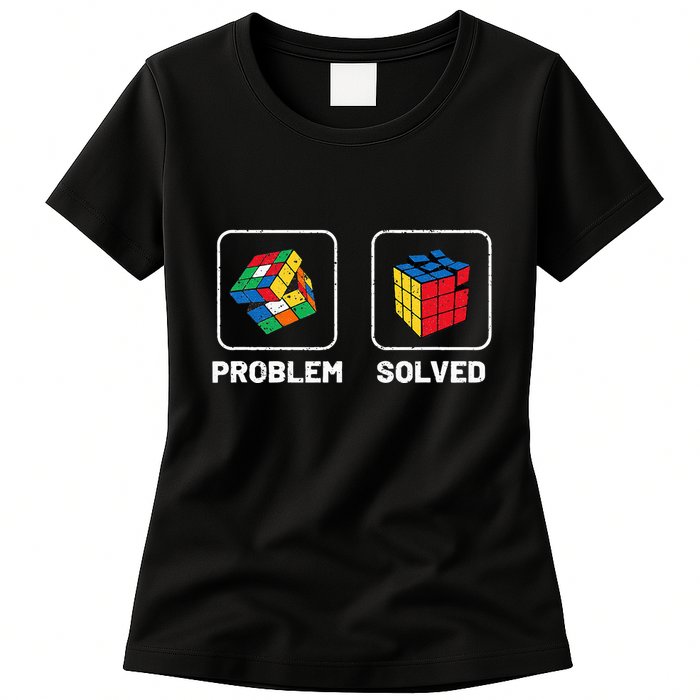 Competitive Puzzle Cube Problem Solved Speed Cubing  Womens T-Shirt