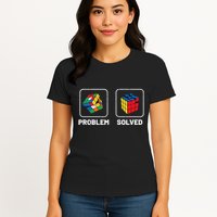 Competitive Puzzle Cube Problem Solved Speed Cubing  Womens T-Shirt