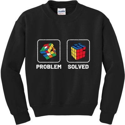 Competitive Puzzle Cube Problem Solved Speed Cubing  Kids Sweatshirt