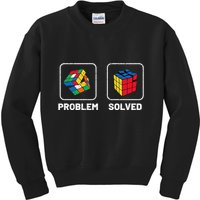 Competitive Puzzle Cube Problem Solved Speed Cubing  Kids Sweatshirt