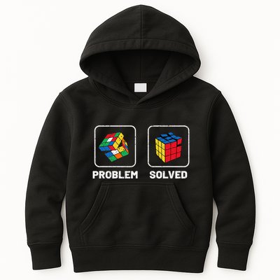 Competitive Puzzle Cube Problem Solved Speed Cubing  Kids Hoodie