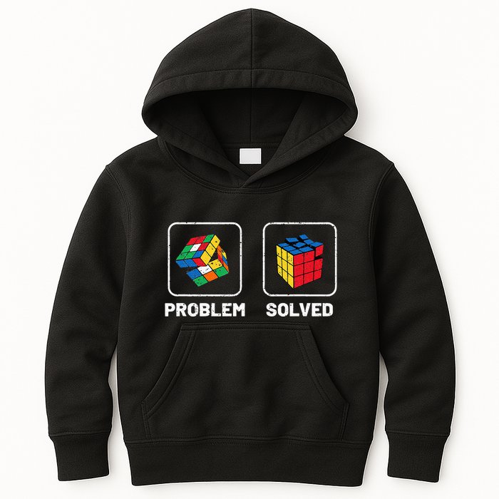 Competitive Puzzle Cube Problem Solved Speed Cubing  Kids Hoodie