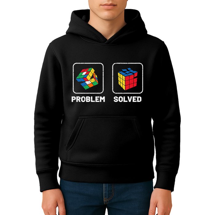 Competitive Puzzle Cube Problem Solved Speed Cubing  Kids Hoodie