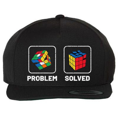 Competitive Puzzle Cube Problem Solved Speed Cubing  Wool Snapback Cap