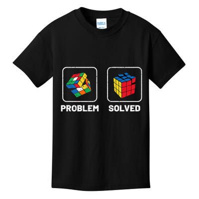 Competitive Puzzle Cube Problem Solved Speed Cubing  Kids T-Shirt
