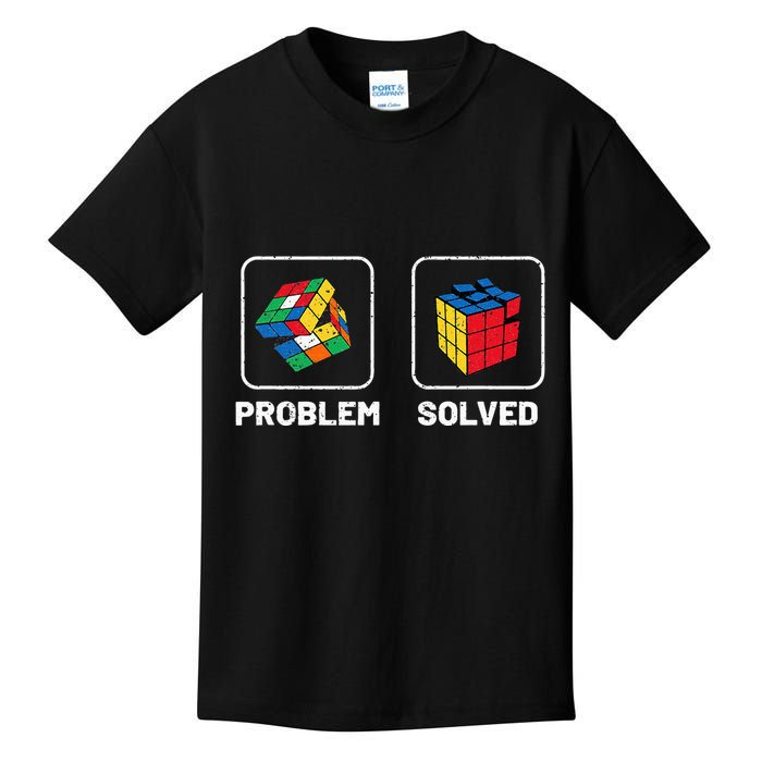 Competitive Puzzle Cube Problem Solved Speed Cubing  Kids T-Shirt