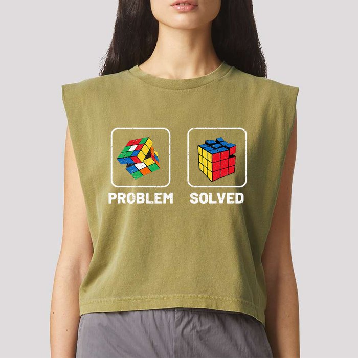 Competitive Puzzle Cube Problem Solved Speed Cubing  Garment-Dyed Women's Muscle Tee