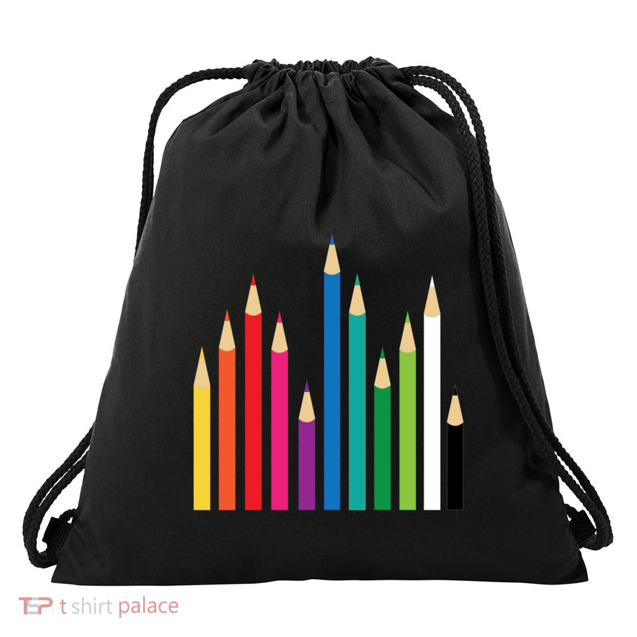 Colored Pencils Drawstring Bag
