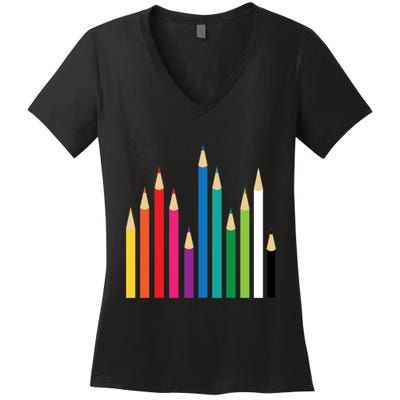 Colored Pencils Women's V-Neck T-Shirt