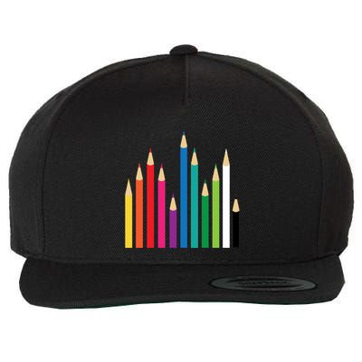 Colored Pencils Wool Snapback Cap