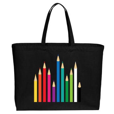 Colored Pencils Cotton Canvas Jumbo Tote