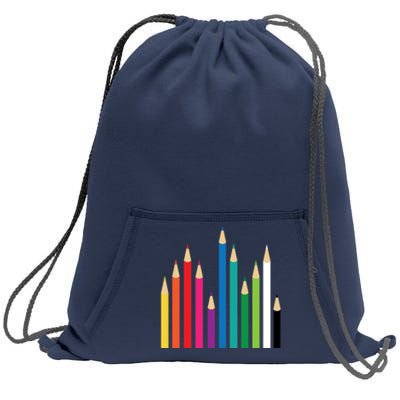 Colored Pencils Sweatshirt Cinch Pack Bag