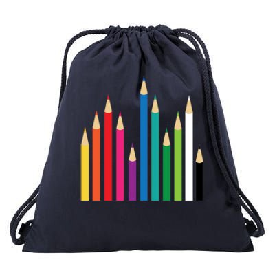 Colored Pencils Drawstring Bag