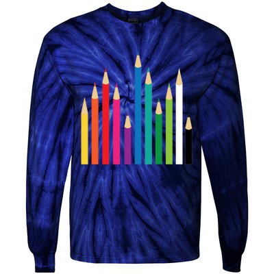 Colored Pencils Tie-Dye Long Sleeve Shirt