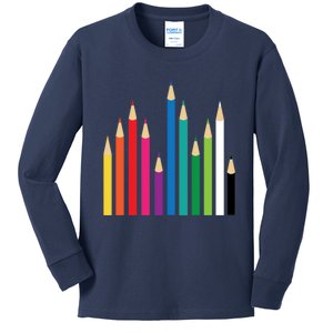 Colored Pencils Kids Long Sleeve Shirt