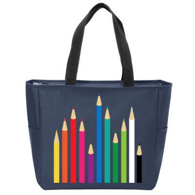 Colored Pencils Zip Tote Bag