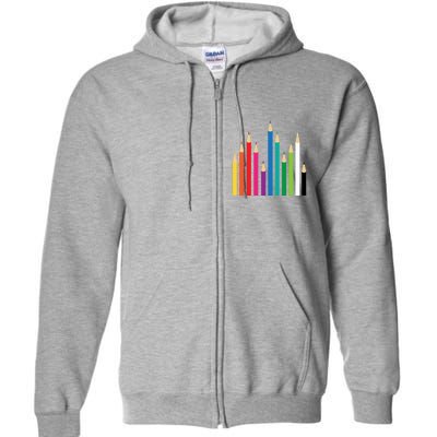 Colored Pencils Full Zip Hoodie