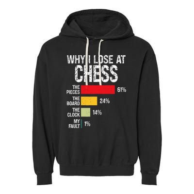 Chess Player Coach Lover Joke For Board Game Geek Garment-Dyed Fleece Hoodie