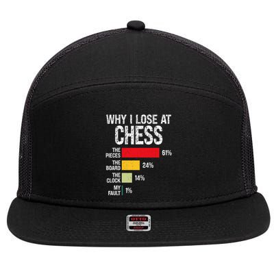 Chess Player Coach Lover Joke For Board Game Geek 7 Panel Mesh Trucker Snapback Hat