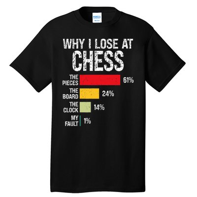 Chess Player Coach Lover Joke For Board Game Geek Tall T-Shirt