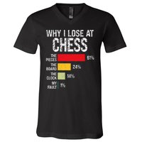 Chess Player Coach Lover Joke For Board Game Geek V-Neck T-Shirt