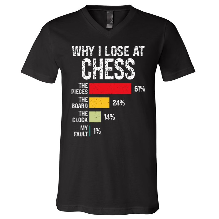 Chess Player Coach Lover Joke For Board Game Geek V-Neck T-Shirt