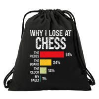 Chess Player Coach Lover Joke For Board Game Geek Drawstring Bag