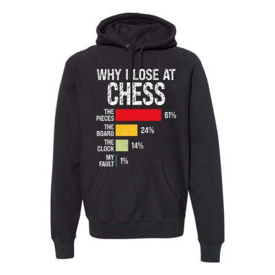 Chess Player Coach Lover Joke For Board Game Geek Premium Hoodie