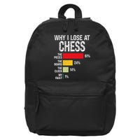 Chess Player Coach Lover Joke For Board Game Geek 16 in Basic Backpack